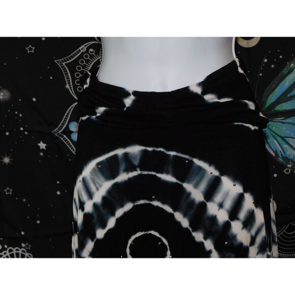 I-N-C International Concepts Black Evil Eye Tie Die Maxi Skirt - Picture 4 of 6